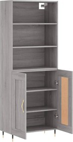 vidaXL Ντουλάπι Γκρι Sonoma 69,5 x 34 x 180 εκ. Επεξεργασμένο Ξύλο