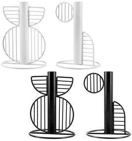 Κηροπήγιο "Black&White" Metal Black White 4 τμχ. Ποικιλία D115X16Cm D115X16Cm-05161351
