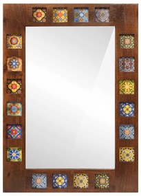 vidaXL Καθρέφτης Μπάνιου Καρυδιά 50 x 70 x 3 εκ. Στερεό ξύλο μάνγκο