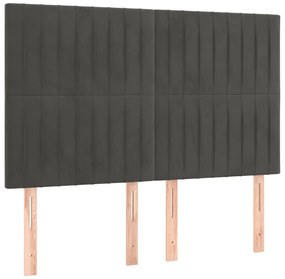 vidaXL Κεφαλάρια Κρεβατιού 4 τεμ. Σκ. Γκρι 72x5x78/88 εκ. Βελούδινα
