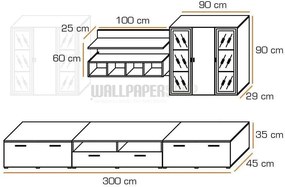 Capri Συνθεση Λευκό / Καφέ / Ανθρακί 300x182x45