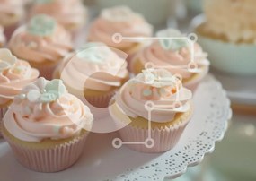 Intra Συλλεκτικό Ξύλινο Παζλ Plywood  4mm - Διακοσμημένα Cupcakes με Pink Frosting Σε Ξύλινο Κουτί - Διαστάσεις: 10x10 cm – 25 κομμάτια
