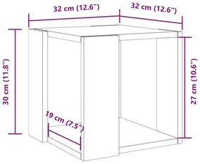 Τραπέζι Σαλονιού Sonoma Δρυς 32x32x30 εκ. Επεξεργασμένο Ξύλο - Καφέ