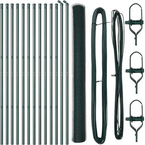 vidaXL Στύλος Περιφράξεων Πράσινο 25 x 1,5 μ (25 χιλ. πλέγμα) Ατσάλι