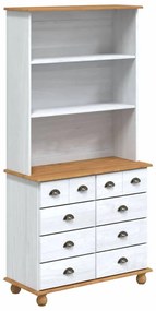 vidaXL Κλουβί με συρτάρι Λευκό 91 x 40 x 184 εκ. Μασίφ ξύλο πεύκου