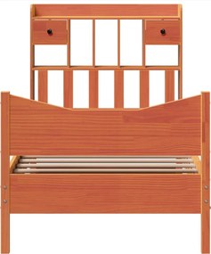 vidaXL Σκελετός Κρεβ. Χωρίς Στρώμα Καφέ Κεριού 75x190 εκ Μασίφ Πεύκο