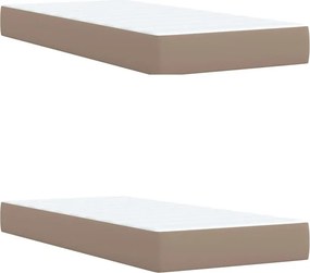 vidaXL Κρεβάτι Boxspring με Στρώμα Καπουτσίνο 200x200εκ.από Συνθ.Δέρμα
