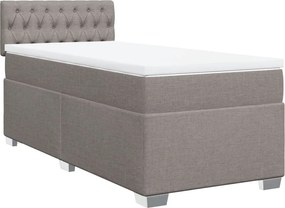 vidaXL Κρεβάτι Boxspring με Στρώμα Taupe 100 x 200 εκ. Υφασμάτινο