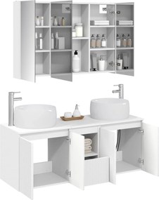 vidaXL Σετ Ντουλαπιών Μπάνιου 4 pcs Λευκό Επεξεργασμένο Ξύλο