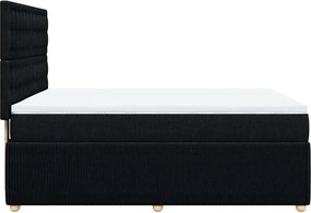 vidaXL Κρεβάτι Boxspring με Στρώμα Μαύρο 160x200 εκ. Υφασμάτινο