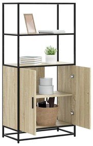 Highboard Δρυς sonoma 68x35x139 cm Επεξεργασμένο ξύλο μέταλλο - Καφέ