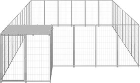 vidaXL Σπιτάκι Σκύλου Ασημί 19,36 μ² Ατσάλινο