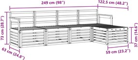 vidaXL Σειρά Καναπέ Εξωτερικού 5 pcs Φυσικό