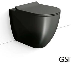 GSI Pura Swirl Λεκάνη πισω/κατωστόμια 55εκ με κάλυμμα βακελίτη Super Slim Soft Close Αποσπώμενο Ardesia