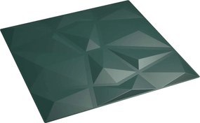vidaXL Πάνελ τοίχου 48 pcs Πράσινο 50 x 50 cm Φελιζόλ XPS