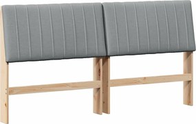 vidaXL Ταπετσαρισμένο κεφαλάρι Ανοιχτό γκρι 200 cm