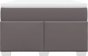 vidaXL Κρεβάτι Boxspring με Στρώμα Γκρι 120x200εκ. από Συνθετικό Δέρμα