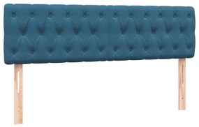 vidaXL Box Spring κρεβάτι με στρώμα σκούρο μπλε 140x220 cm Βελούδινο