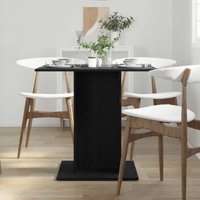 vidaXL Τραπεζαρία Μαύρη Δρυς 80x80x75 εκ. από Τεχνητό Ξύλο