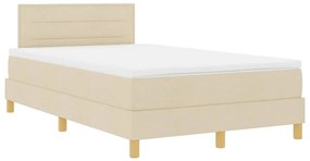vidaXL Κρεβάτι box spring με στρώμα με στρώμα Κρεμ 120 x 200 cm ύφασμα