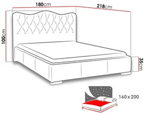Κρεβάτι Baltimore 141, Διπλό, Άσπρο, Οικολογικό δέρμα, Τάβλες για Κρεβάτι, 180x218x100cm, 129 kg | Epipla1.gr