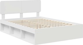 vidaXL Σκελετός Κρεβατιού Λευκό 150 x 200 cm Στερεά ξυλεία πεύκου