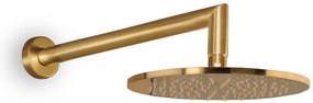 Στρογγυλή κεφαλή ντους με βραχίονα τοίχου Eurorama-Gold - brushed