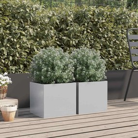 vidaXL Ζαρντινιέρες 2 τεμ. Ασημί 32x30x29 εκ. από Γαλβανισμένο Χάλυβα