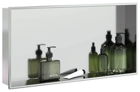 vidaXL Εσοχή Ντους Βουρστ. Ασήμι 62x32x9 εκ. Αν. Ατσάλι