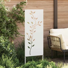 vidaXL Οθόνη Ιδιωτικότητας Κήπου Floral Λευκό 50 x 140 εκ