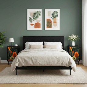 vidaXL Κομοδίνο ZAANDAM 2 τμχ. Μαύρη Δρυς 36 x 33 x 61 εκ.