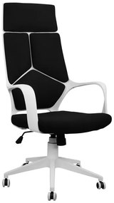 ΚΑΡΕΚΛΑ ΓΡΑΦΕΙΟΥ ANIVIA HM1054.01 ΜΑΥΡO & ΠΟΔΙ ΛΕΥΚΟ 64x61x126 εκ.