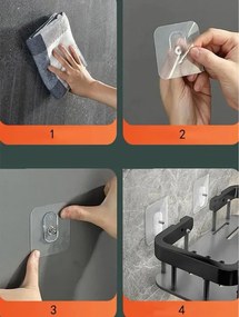 HOME USE ράφι τοίχου HUH-0161, αλουμινίου, 30x5x13cm, ασημί