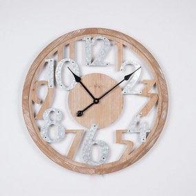 Ρολόι Τοίχου 753-10053 60x4.5x60cm Black-Natural Estheti Home Metal,Wood