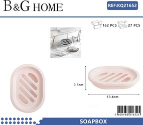 Σαπουνοθήκες μπάνιου πλαστικές - Σετ 9pcs - Light Pink - 21652