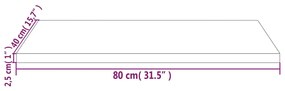 Επιφάνεια Γραφείου 80 x 40 x 2,5 εκ. από Μασίφ Ξύλο Πεύκου - Καφέ