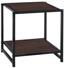 Κομοδίνο ATOS Μεταλ.Μαύρο/Mdf Καρυδί 48x44x50cm