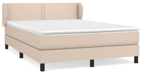 Κρεβάτι Boxspring με Στρώμα Καπουτσίνο 140x200εκ.από Συνθ.Δέρμα - Καφέ