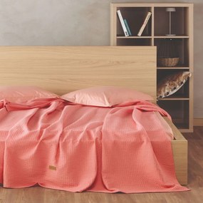 Κουβέρτα Coen 40 Waffle Coral Kentia Υπέρδιπλo 230x240cm 100% Βαμβάκι