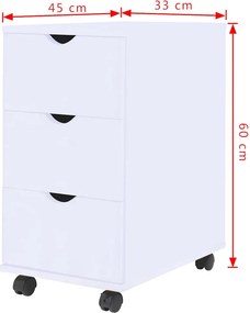 vidaXL Συρταριέρα Λευκή 33 x 45 x 60 εκ.