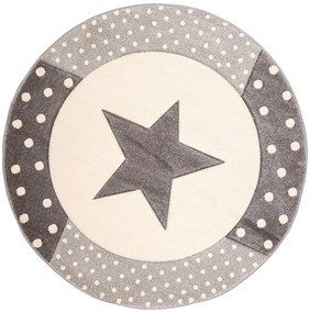 Χαλί Yolo E0128 260 Beige-Grey Βιοκαρπέτ 160X160 Round