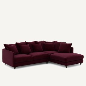 Γωνιακός καναπές-κρεβάτι με βελούδο, Lazare