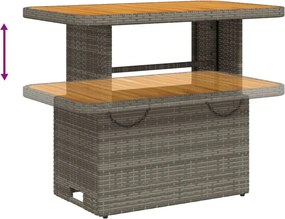 vidaXL Σετ Τραπεζαρίας Κήπου 2 τεμ. Γκρι Συνθ. Ρατάν με Μαξιλάρια