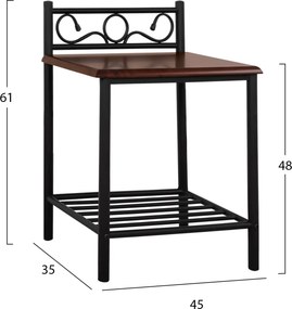 ΣΕΤ ΥΠΝΟΔΩΜΑΤΙΟΥ ΜΕ ΣΤΡΩΜΑ 3ΤΜΧ HM11217 RUBBERWOOD-ΜΕΤΑΛΛΟ