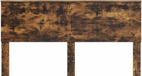 vidaXL Κεφαλάρι με κεφαλάρι Καπνιστό Δρύς 180 cm Επεξεργασμένο ξύλο