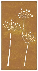 vidaXL Διακοσμητικό Κήπου Σχέδιο Λουλούδια 105x55 εκ. Ατσάλι Corten