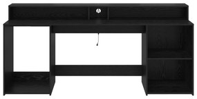 vidaXL Γραφείο  Μαύρη Δρυς 200x55x91 cm Επεξεργασμένο Ξύλο