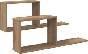 vidaXL Κρεμαστά ράφια 2 pcs Artisan Δρυς 80 x 15 x 30 εκ