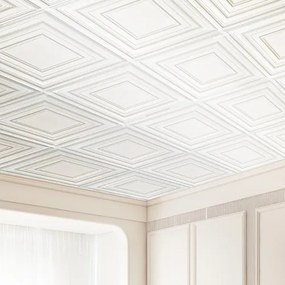 VEVOR Ceiling Tiles 12-Pack 24 x 24 in PVC Easy Installation White Peg Pattern