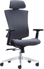 BF9600 Πολυθρόνα Γραφείου Διευθυντή, Βάση Αλουμινίου, Ύφασμα Γκρι   1τμχ